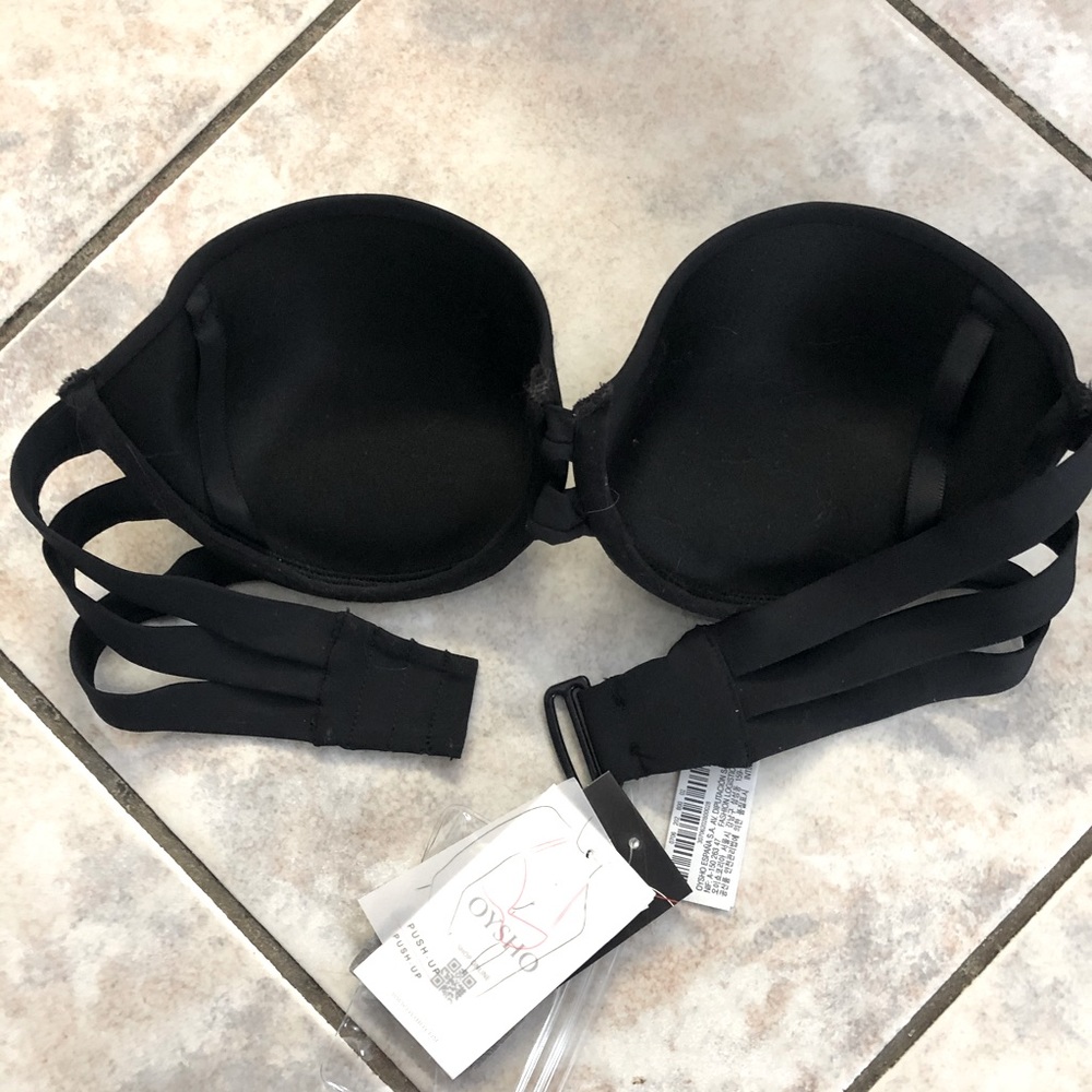 Black Push Up Swimsuit Bandeau 32B